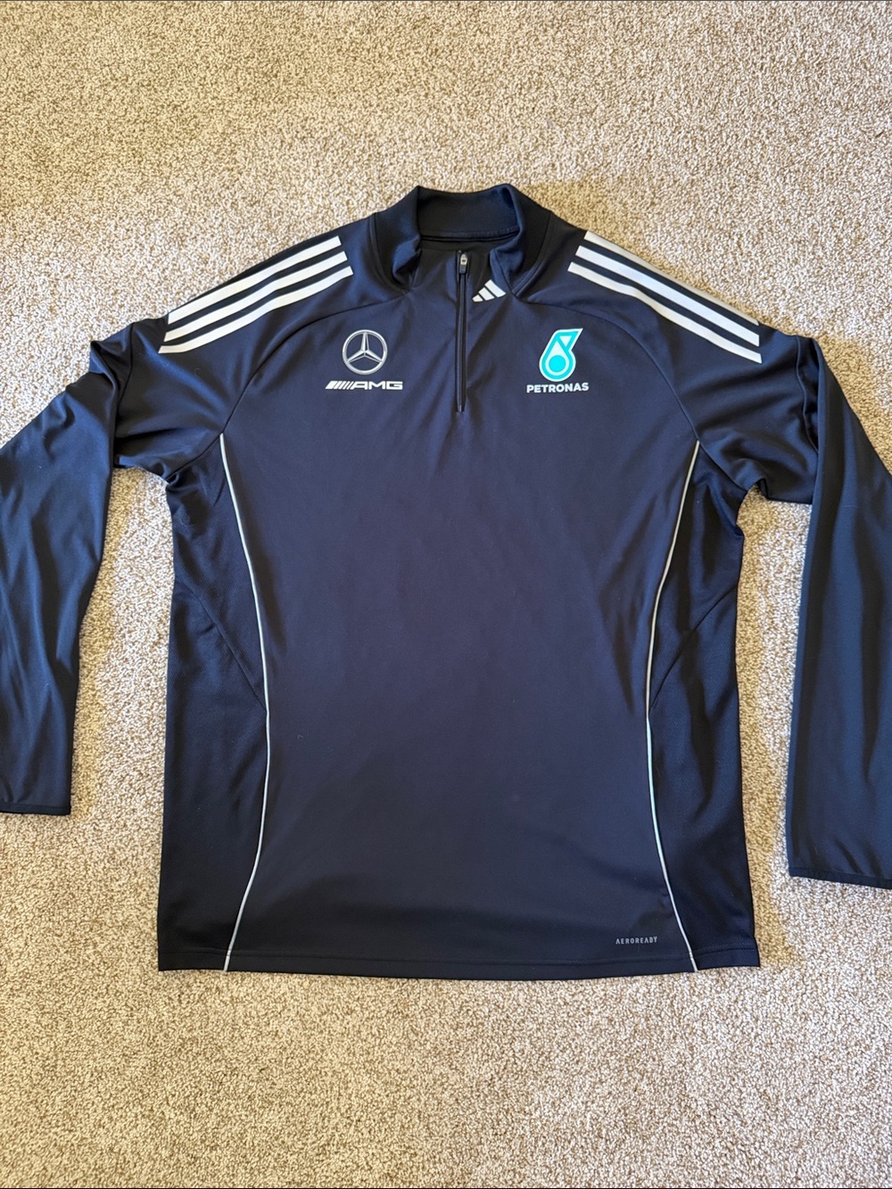 Mercedes AMG Petronas Black Long-Sleeve Half-Zip Pullover
